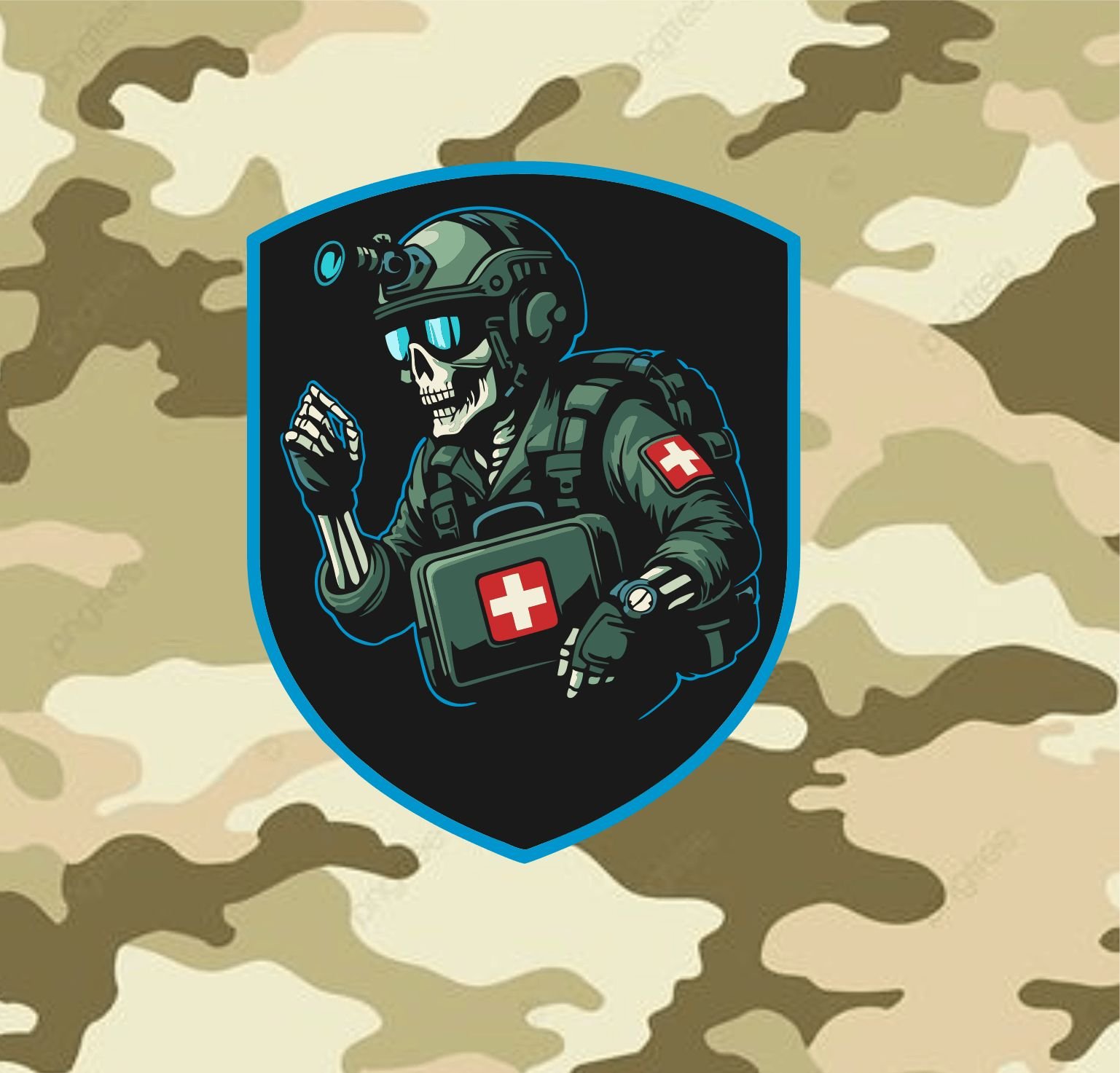 Наліпка на магіті бойовий медик.